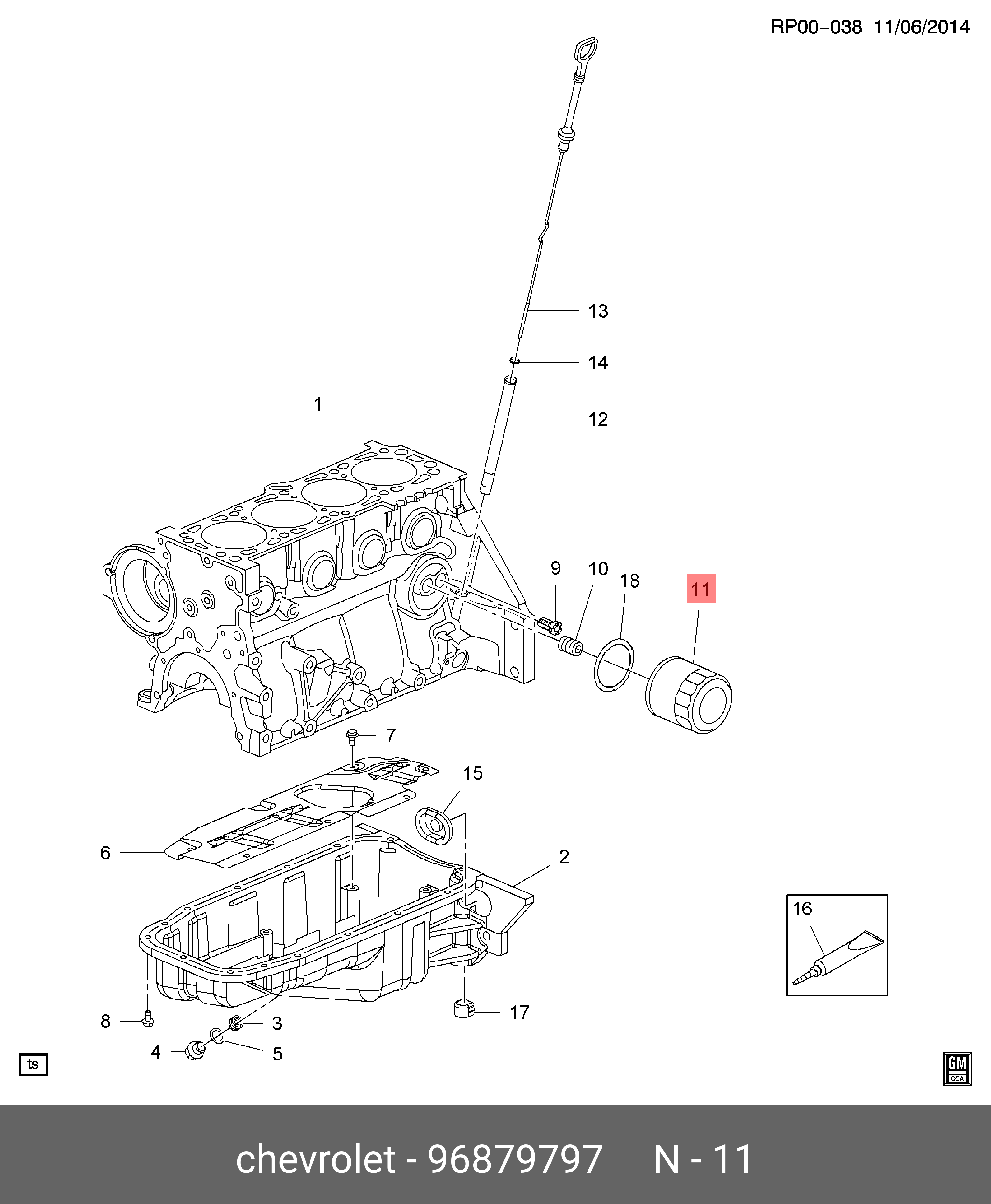 96879797 GENERAL MOTORS OIL FILTER