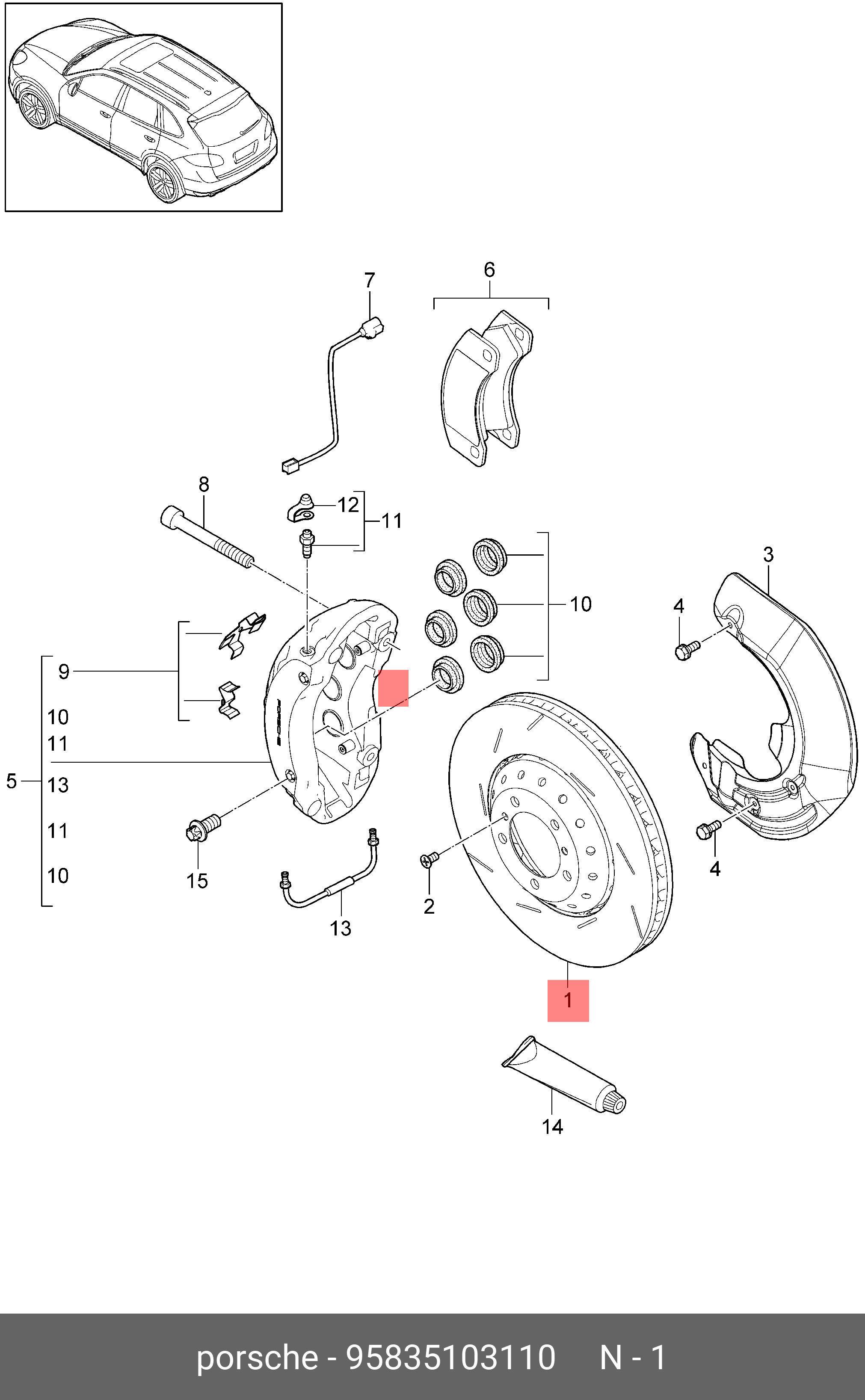 Front brake disc, left