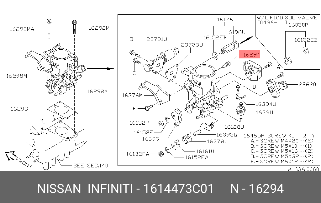 16144-73C01 NISSAN SCREW TAPPING
