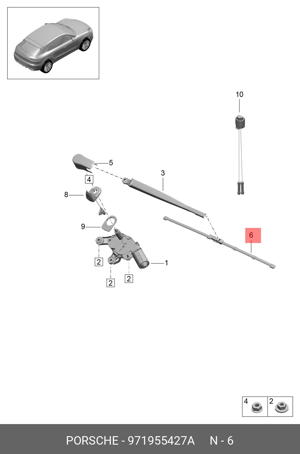 971955427A PORSCHE PORSCHE PANAMERA WIPER BLADE R PORSCHE