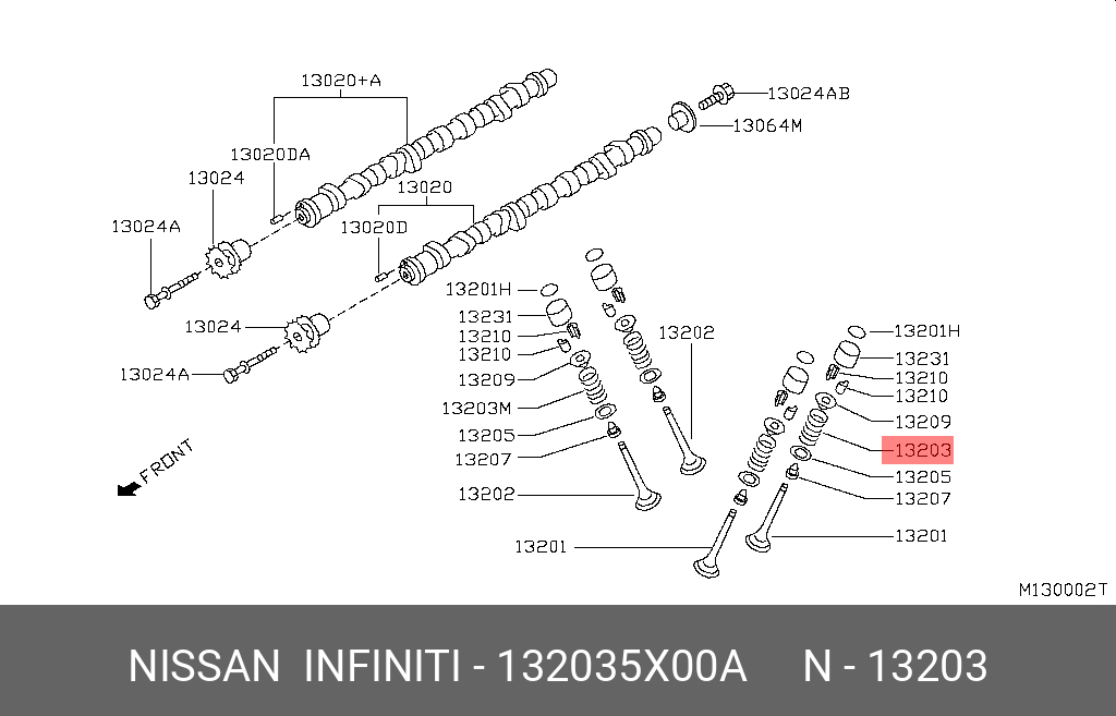 13203-5X00A NISSAN SPRING-VALVE,OU