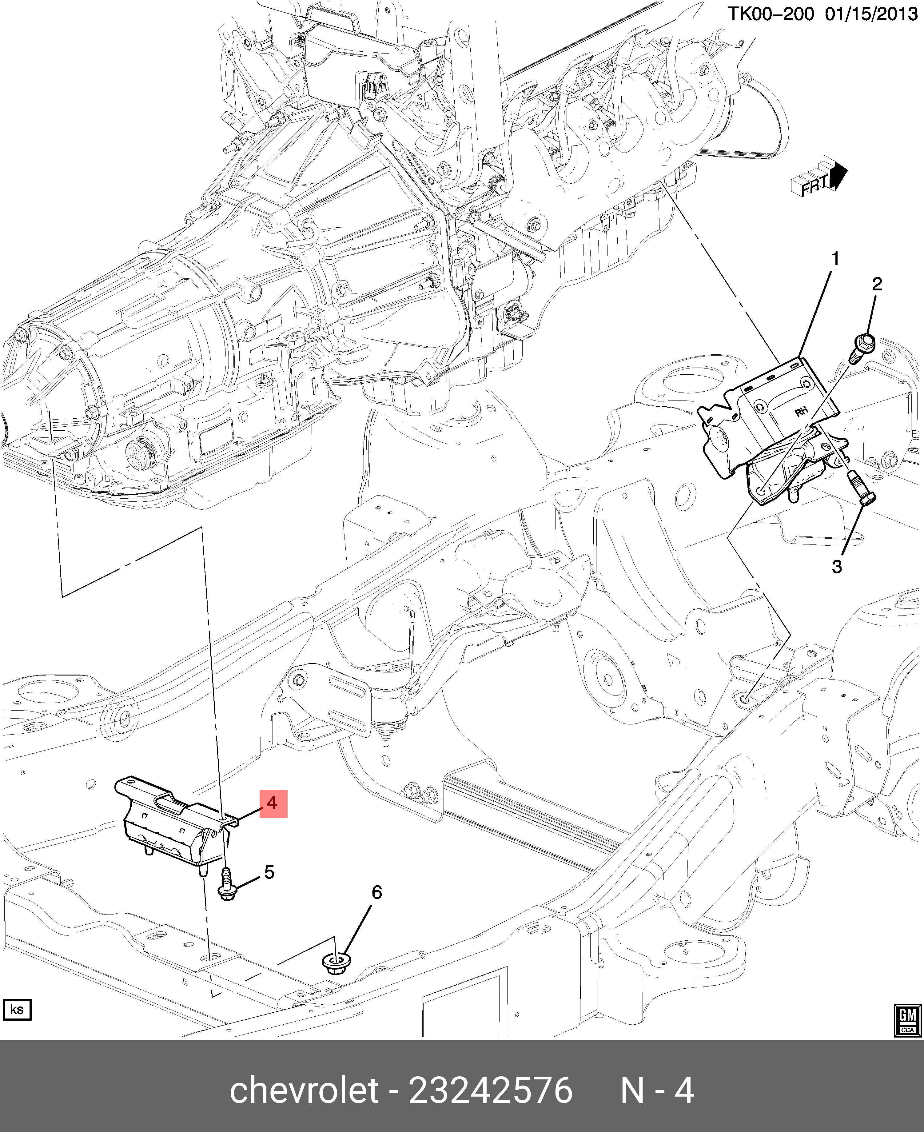 23242576 GENERAL MOTORS RUBBER NO.1,ENG.MTG.