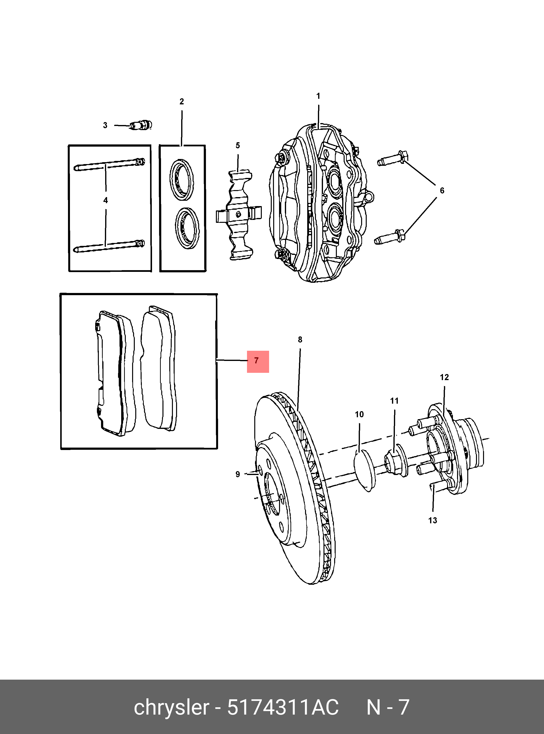 Front brake pads, set