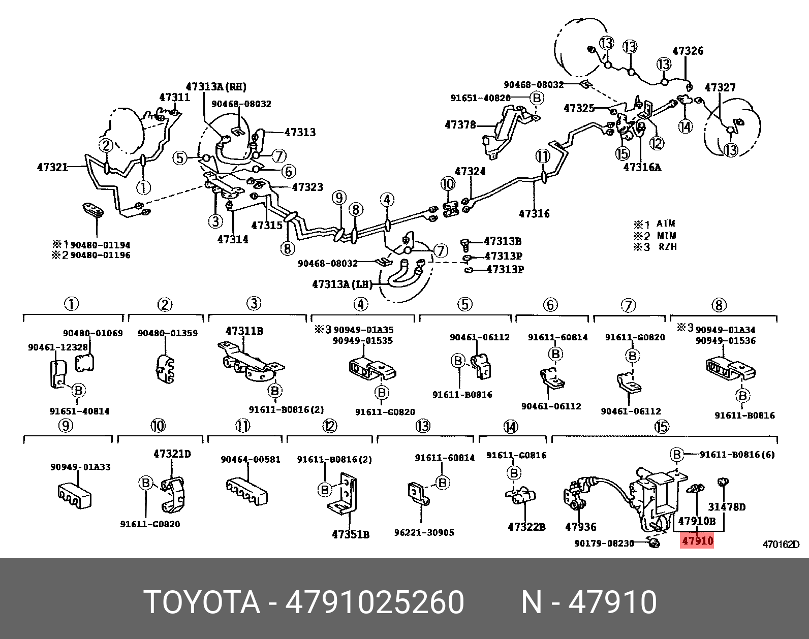 47910-25260 TOYOTA LEXUS VALVE ASSY LOAD