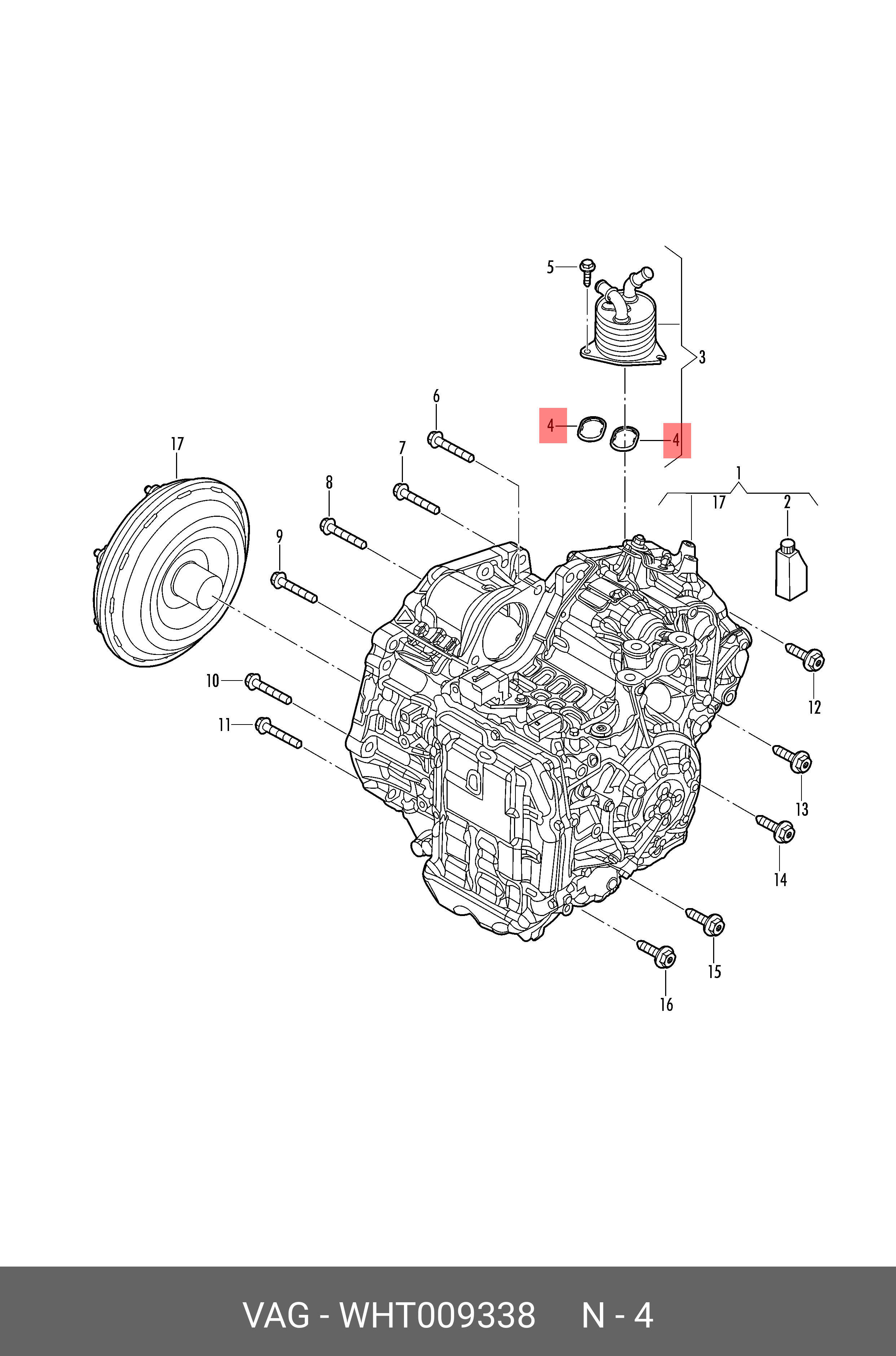 WHT 009 338 VAG SEAL RING OIL COOLER