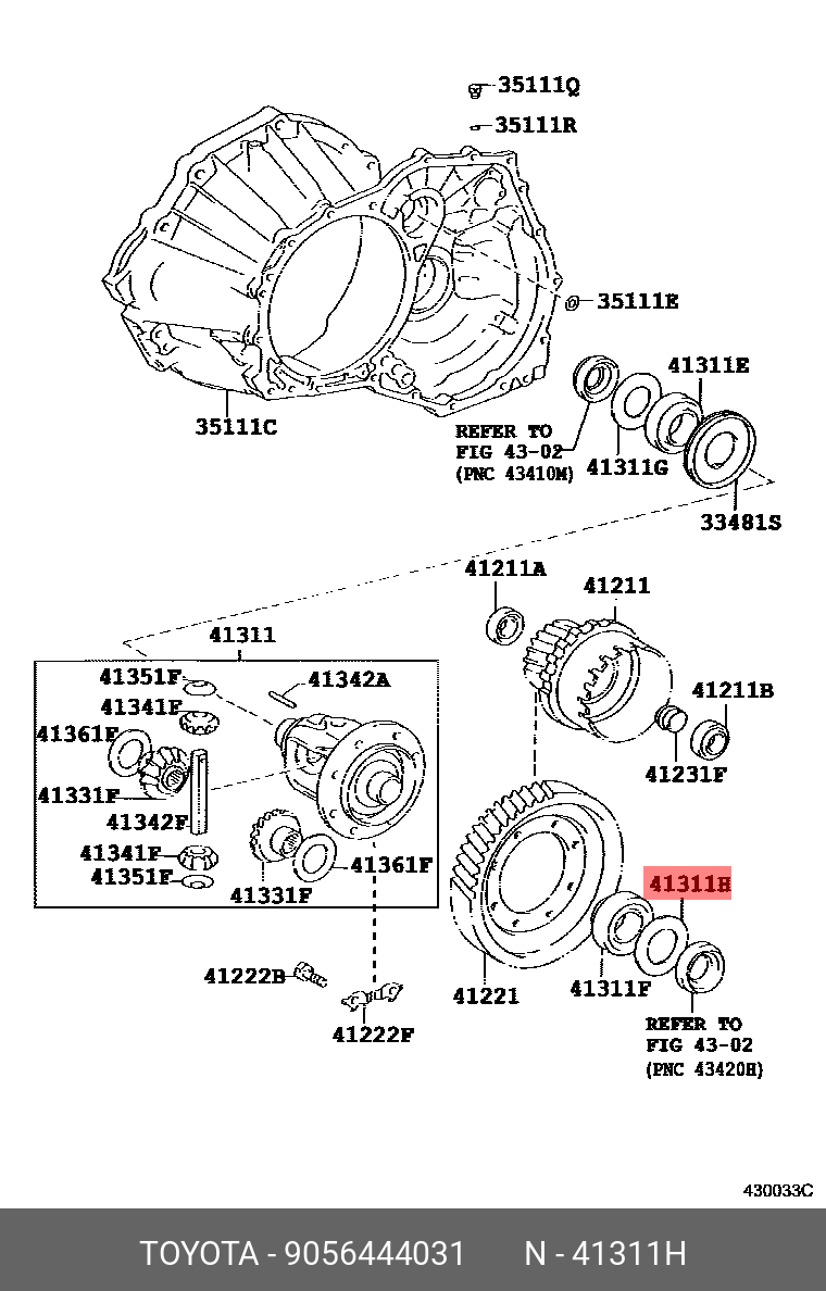 90564-44031 TOYOTA LEXUS WASHER PLATE, DIFFERENTIAL
