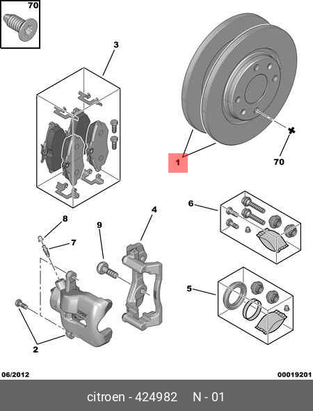 Front brake discs, set