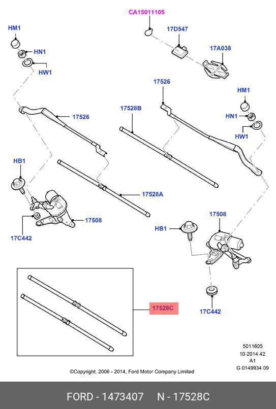 Wiper blade set, front