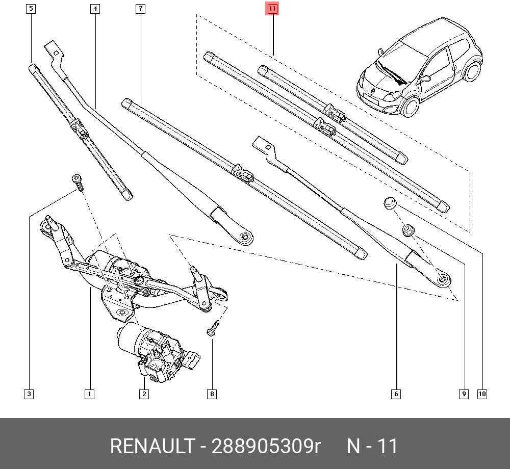 Wiper blade set, front