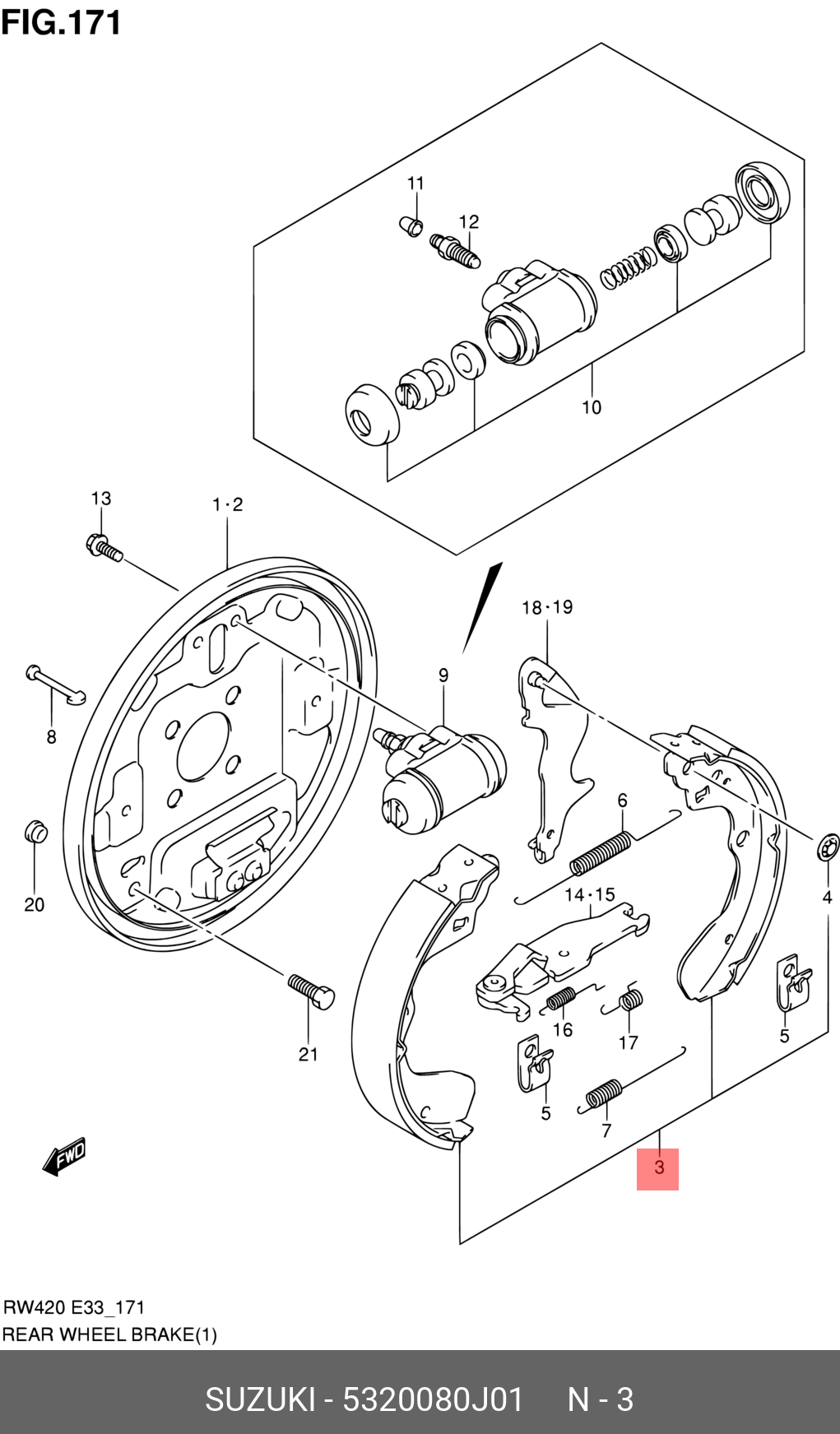 Drum brake pads, set