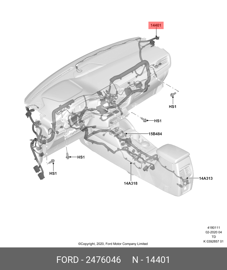 2476046 FORD WIRING ASY - MAIN