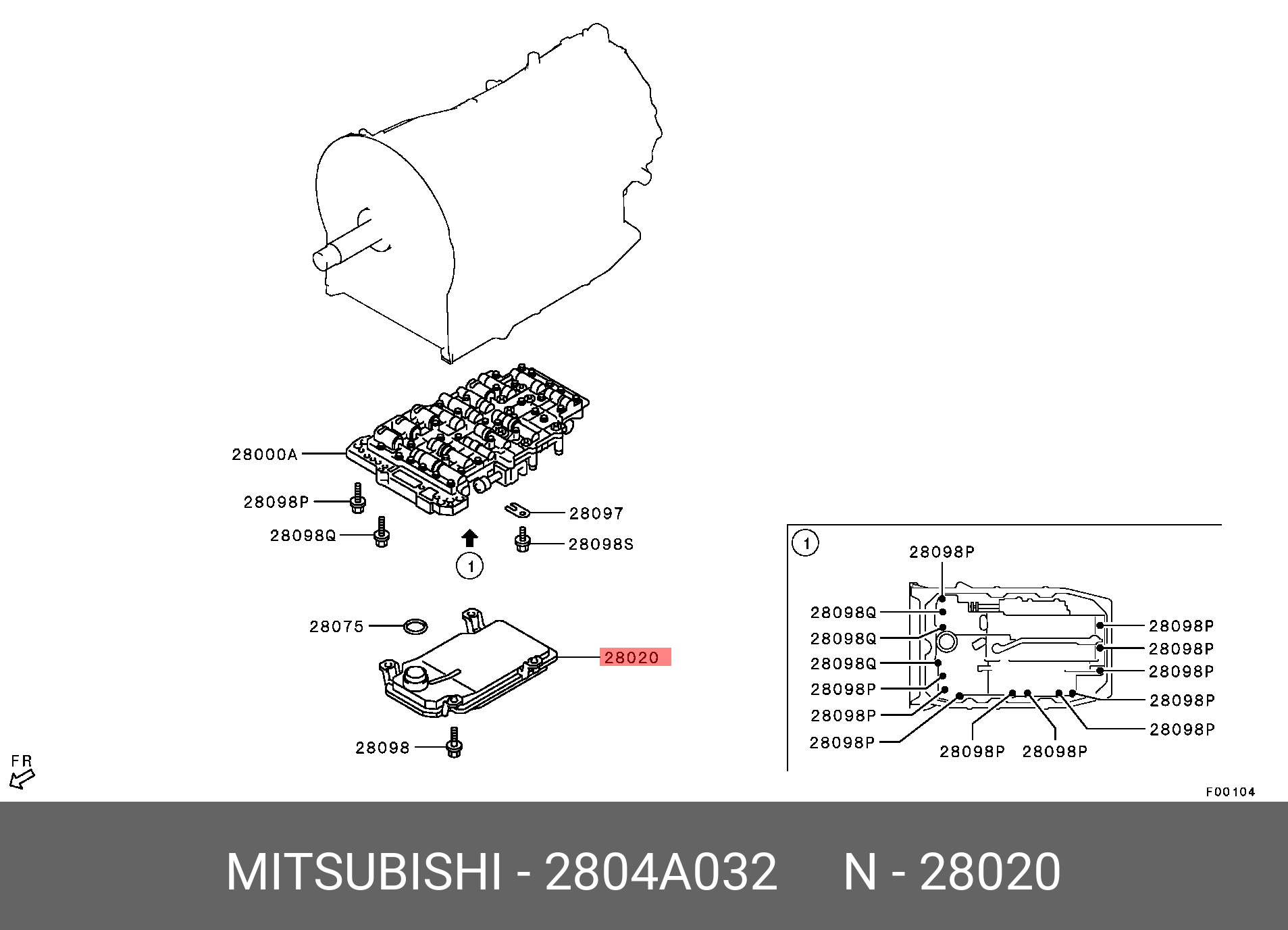 2804A032 MITSUBISHI OIL FILTER,A/T VALVE BODY
