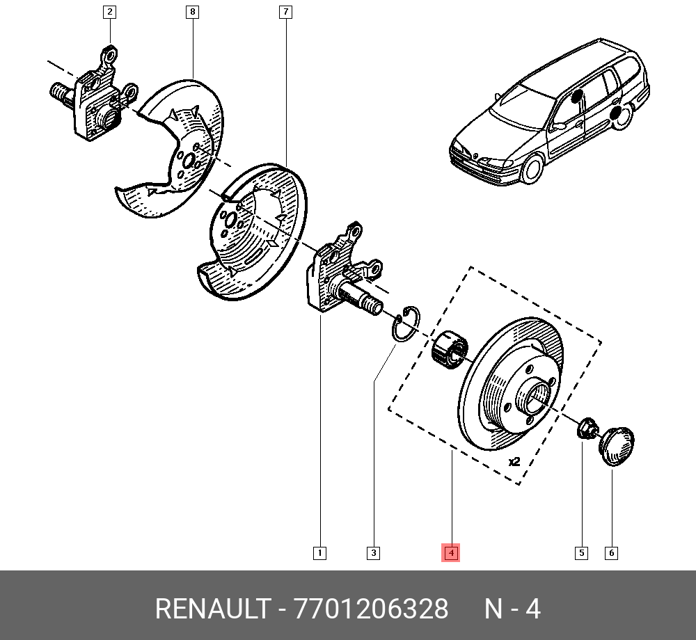 Rear brake discs, set