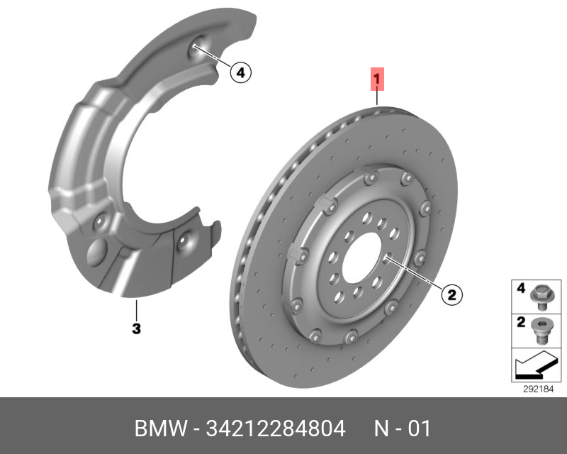 Rear brake disc, right, ceramic