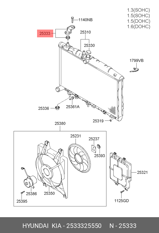 SUPORT SUPER.RADIATOR*