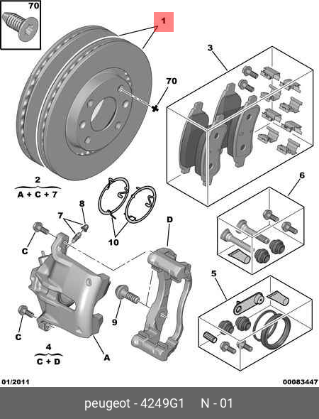 Front brake discs, set