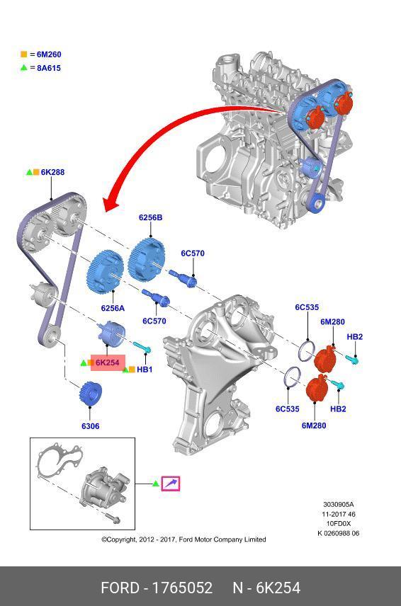 1 765 052 FORD TENSIONER - TIMING BEL