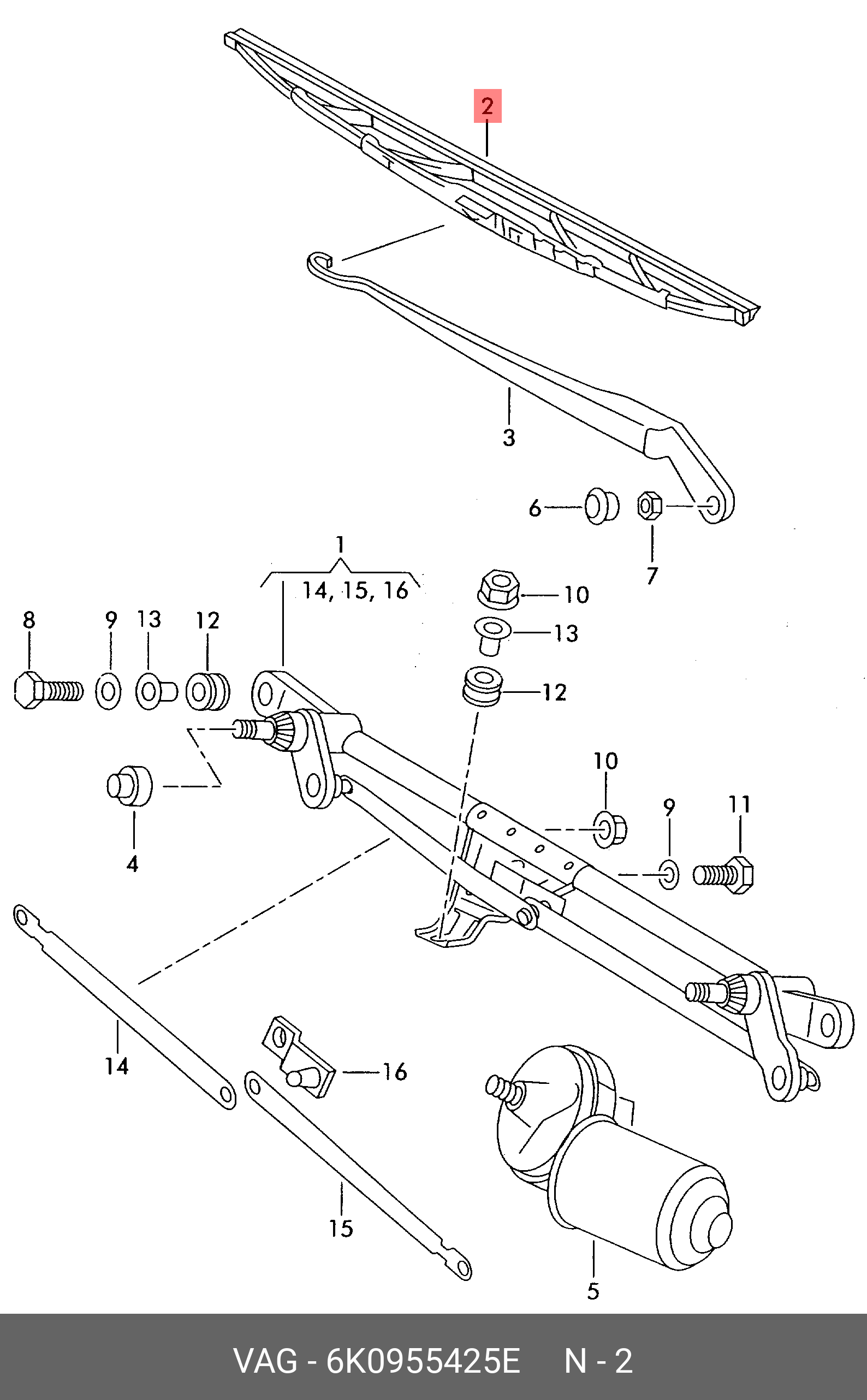 Front wiper blade, right