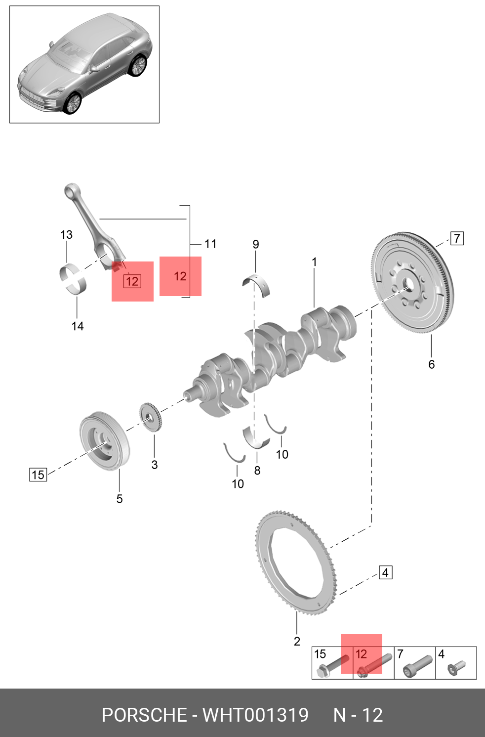 Wht 001 702 WHT 001 319 VAG BOLT