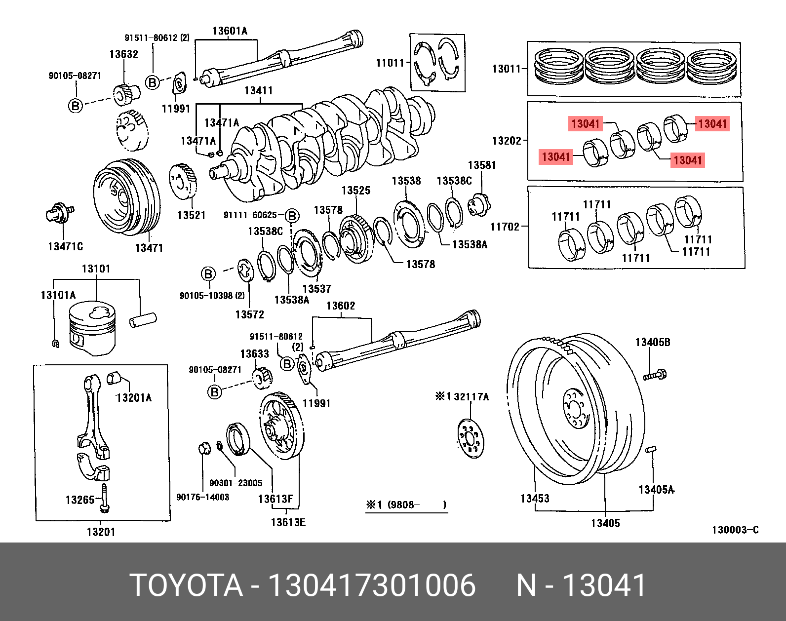 13041-73010-06 TOYOTA LEXUS BEARING CON ROD