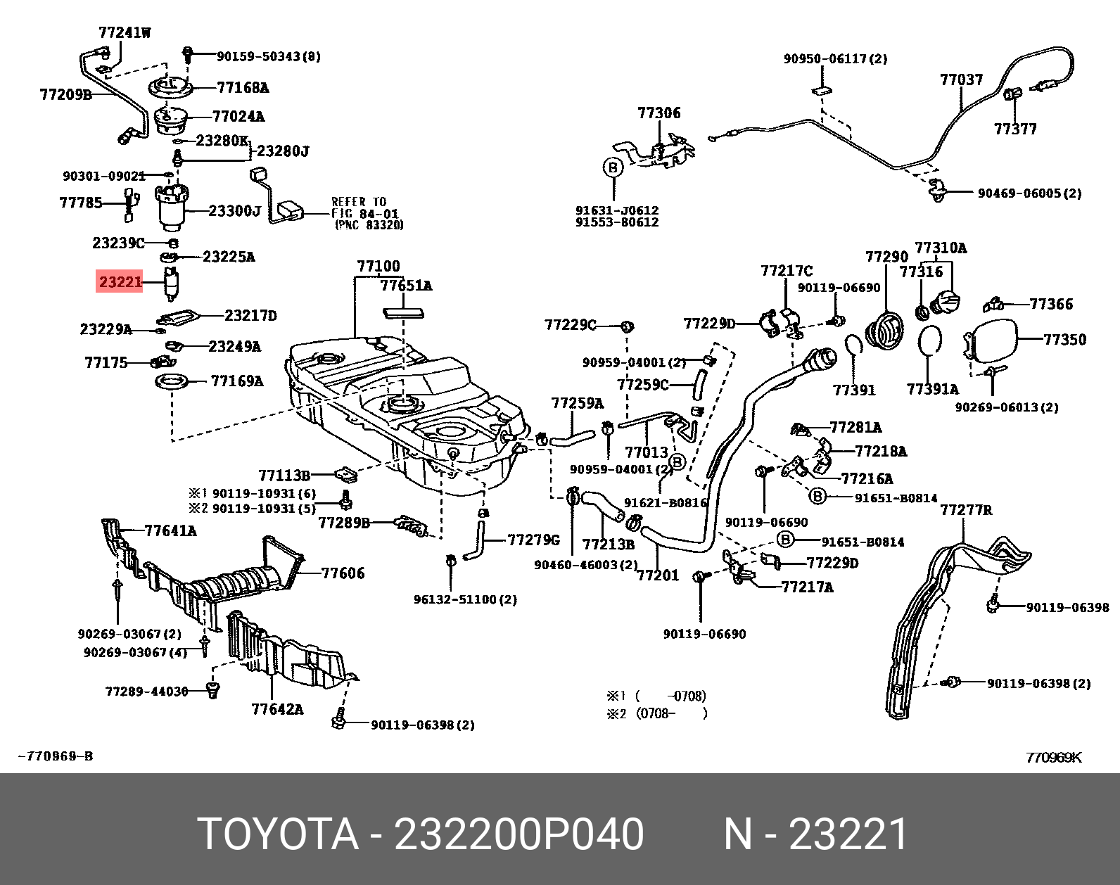 23220-0P040 TOYOTA LEXUS PUMP ASSY, FUEL W/FI