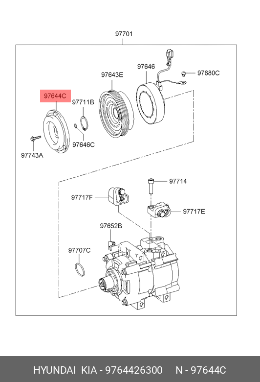 DISC & HUB ASSY-A/C COMPRESSOR