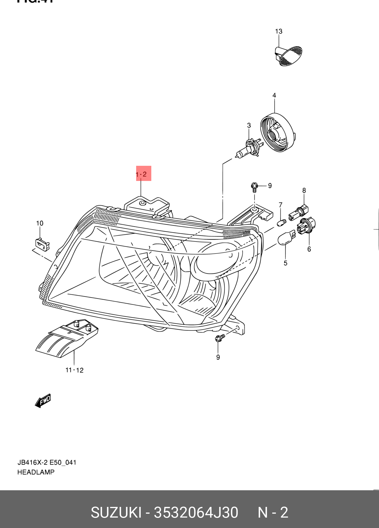 Suzuki G VITARA 06-20 HEADLAMP 2D LH - 35320-64J30 | Spare Parts