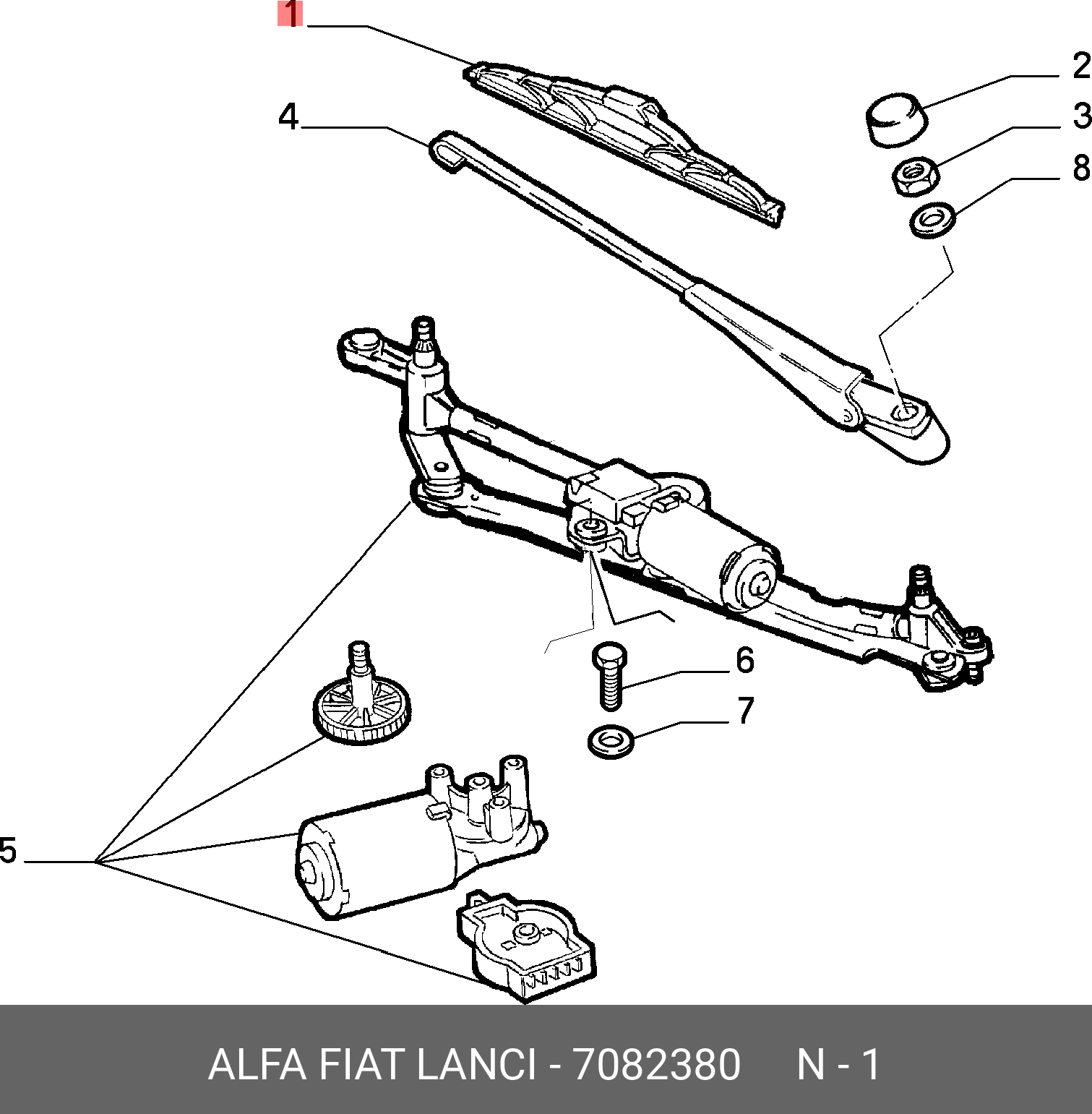 Wiper blade set, front