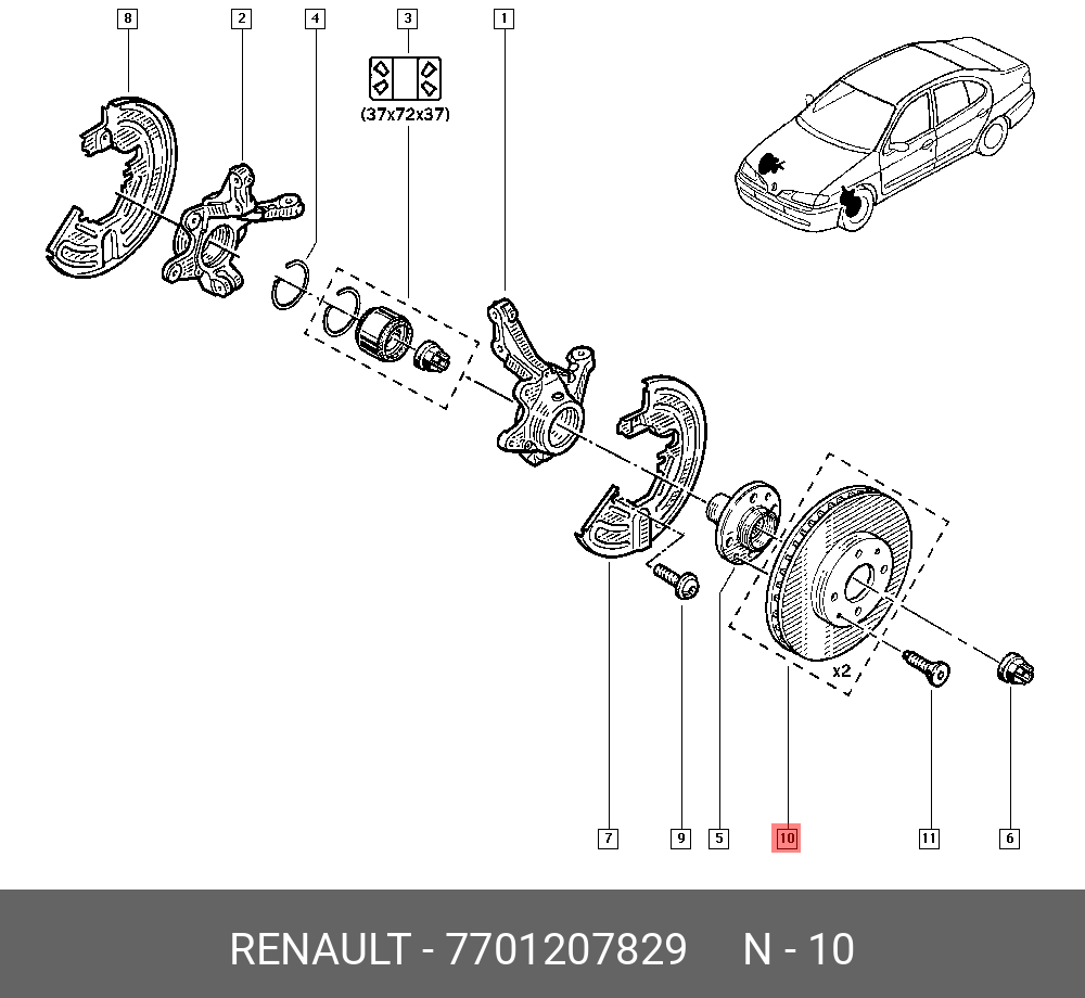 Front brake discs, set