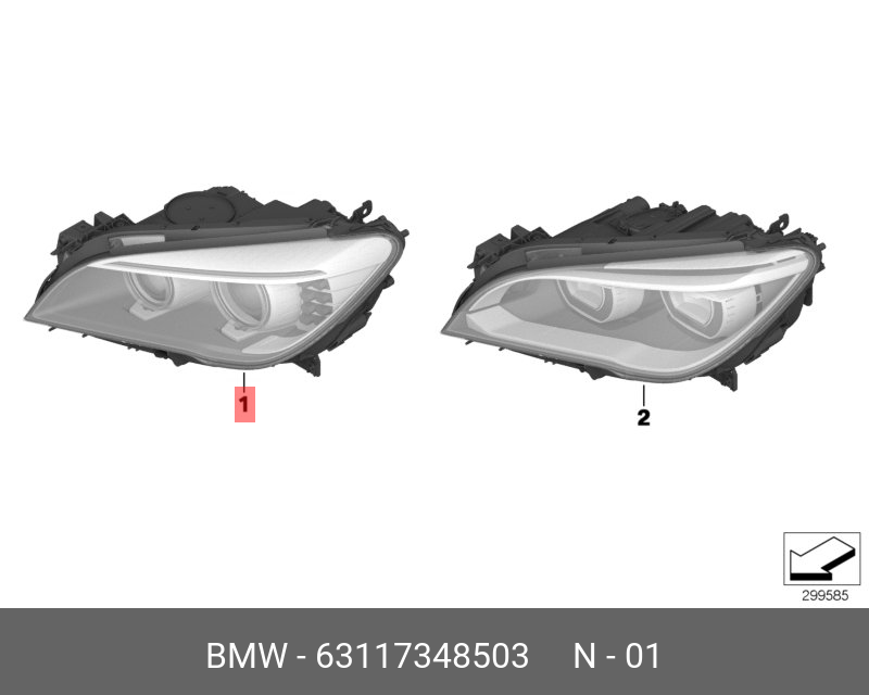 63 11 7 348 503 BMW Headlight