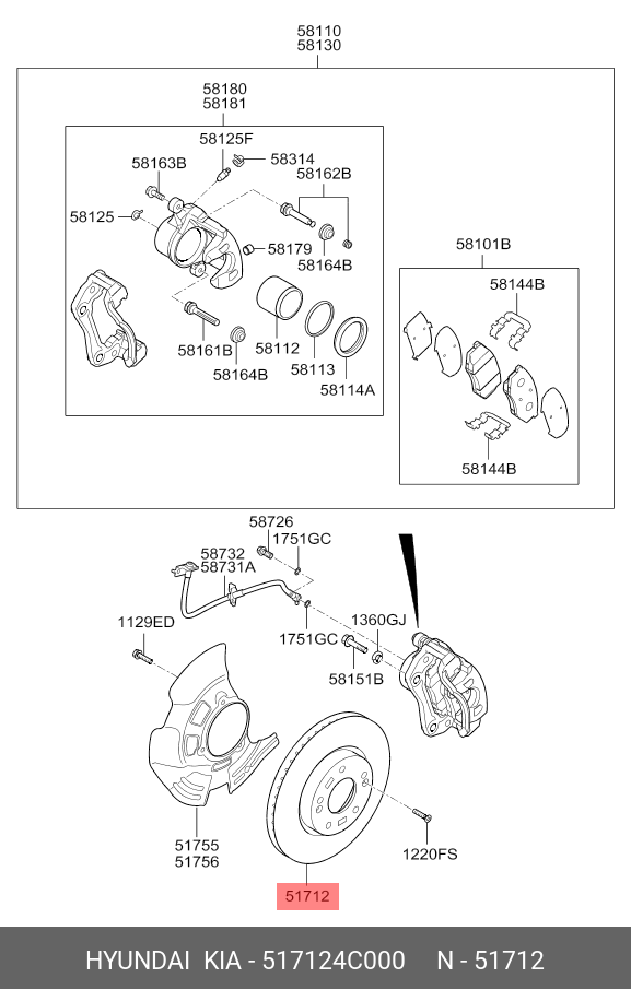 Front brake disc, set of 2 pcs