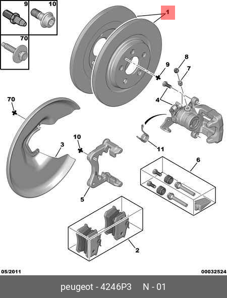 Rear brake discs, set