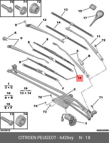 Wiper blade set, front