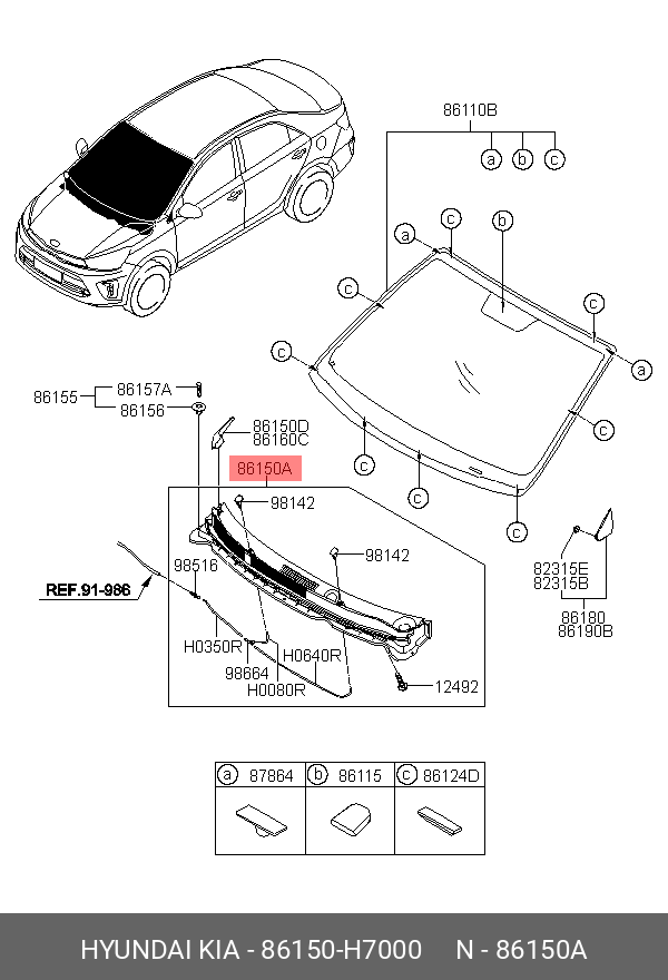86150H7000 HYUNDAI KIA COVER ASSY-COWL TOP