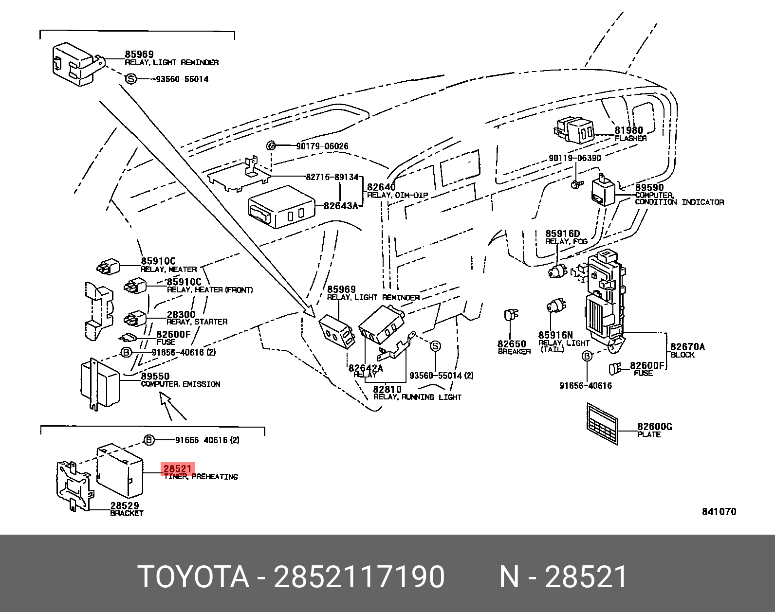 28521-17190 TOYOTA LEXUS TIMER PREHEATING