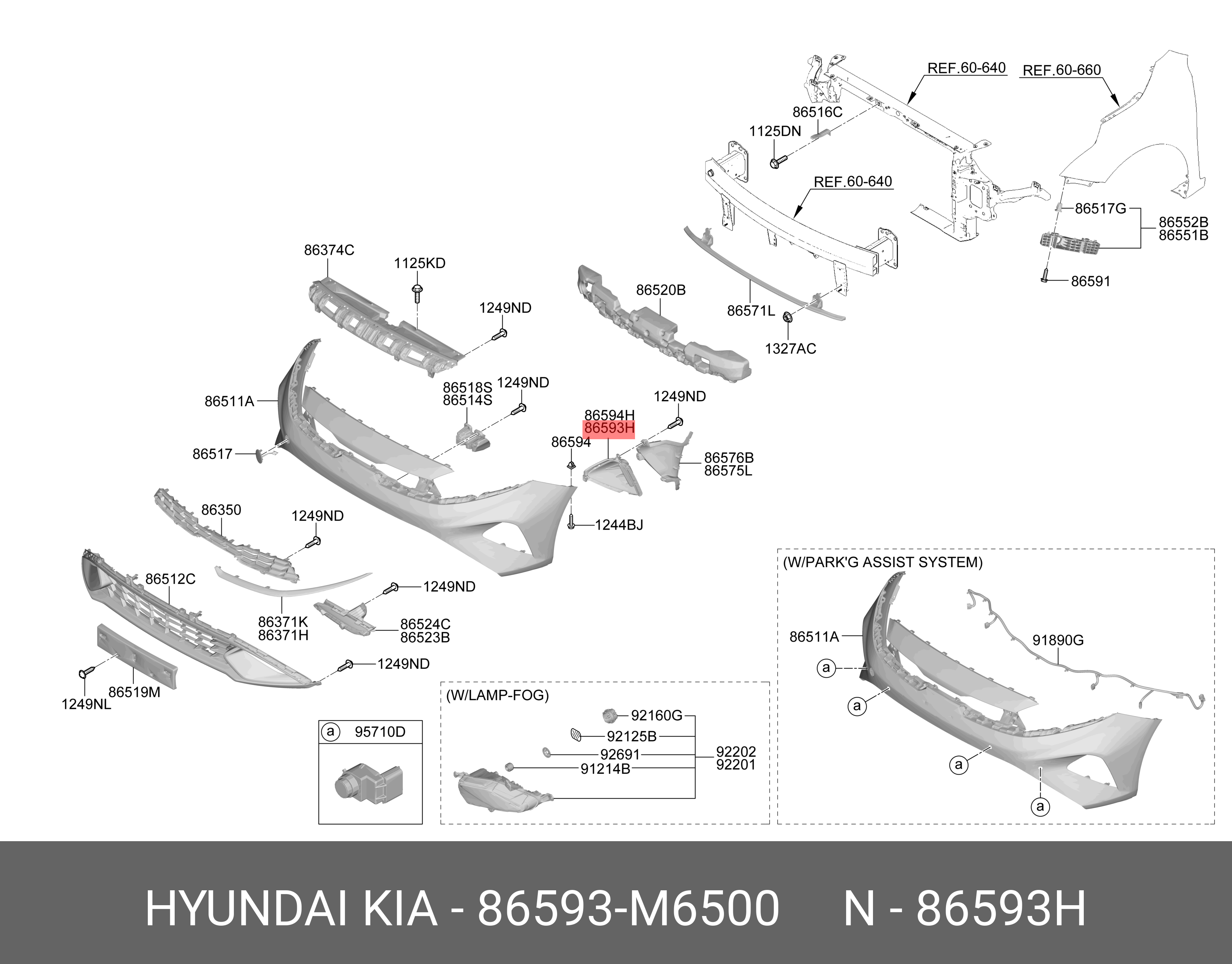 86593M6500 HYUNDAI KIA Part