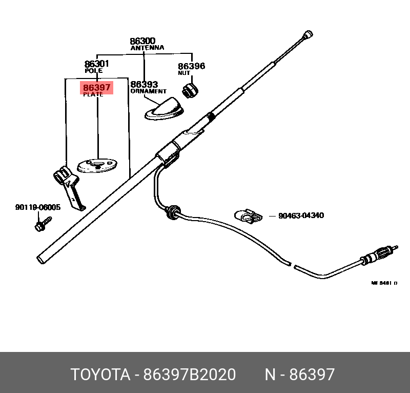 86397-B2020 GENUINE TOYOTA 86397B2020, RAIZE 201910-, A200A, A201A ...