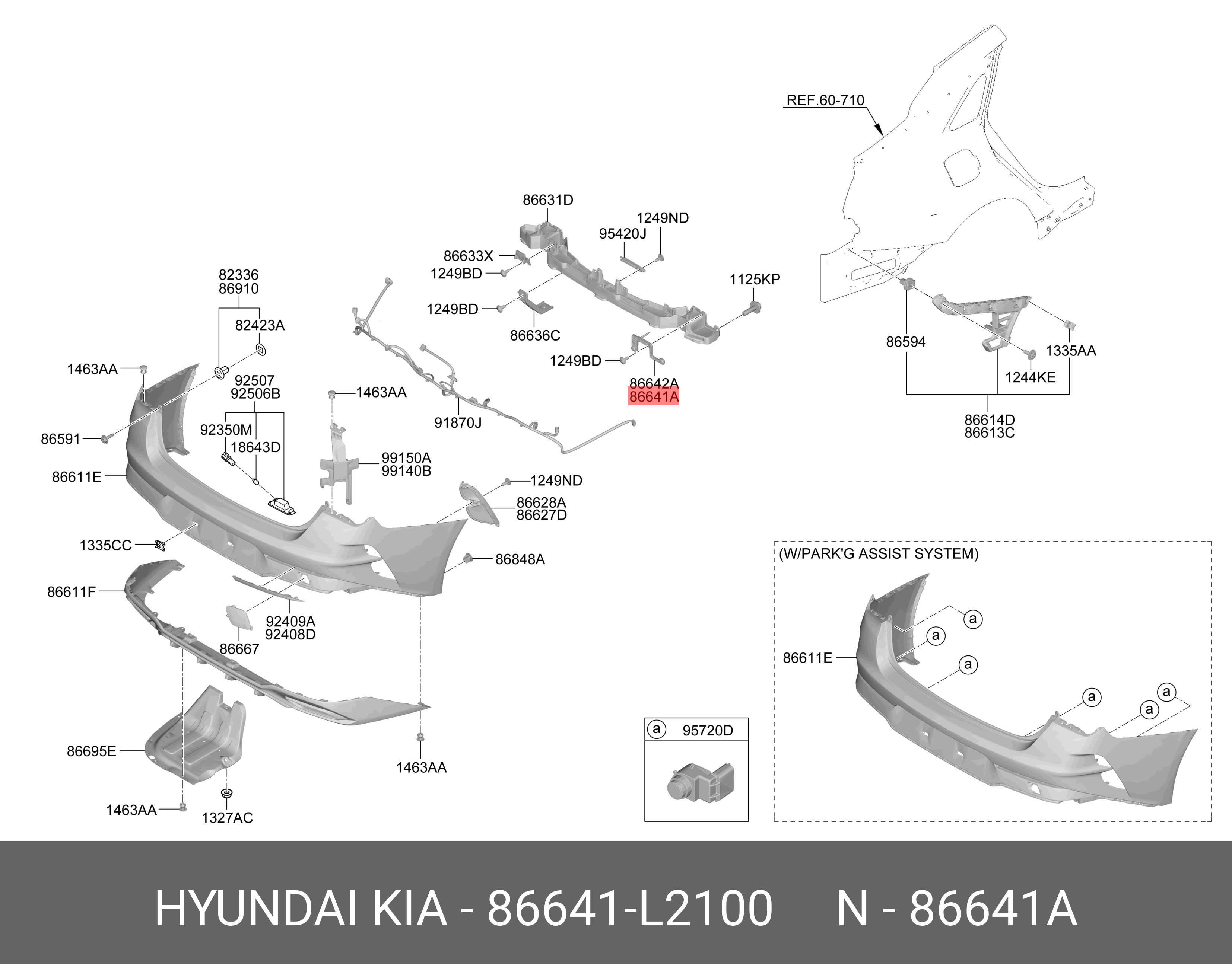 86641L2100 HYUNDAI KIA Bumper reinforcement bracket