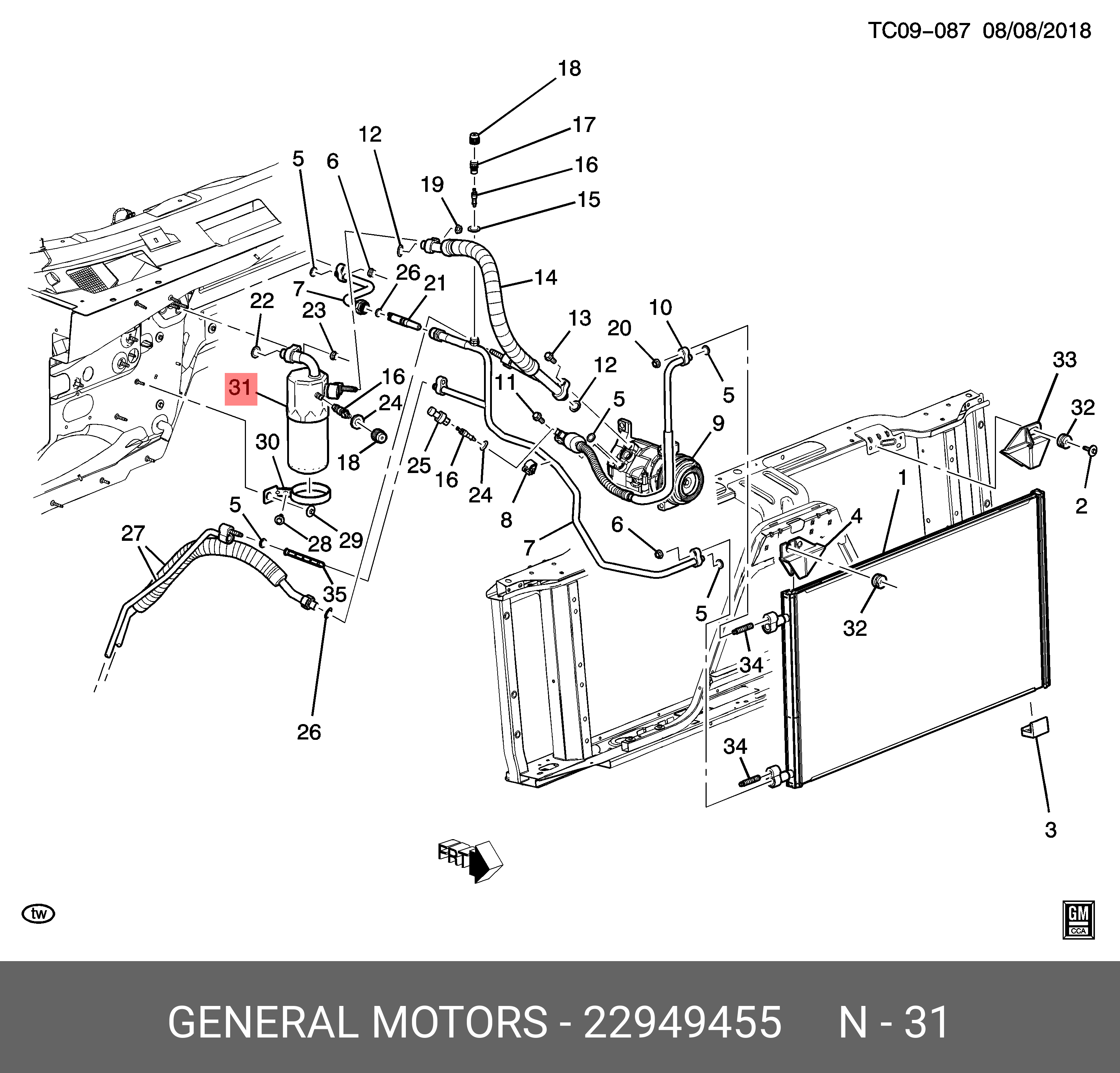 22949455 GENERAL MOTORS DRYER ASSY, HEIGHT CONTROL