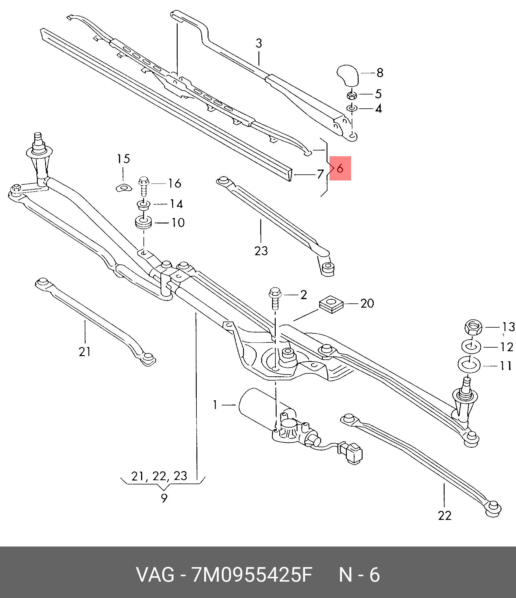 Wiper blade set, front