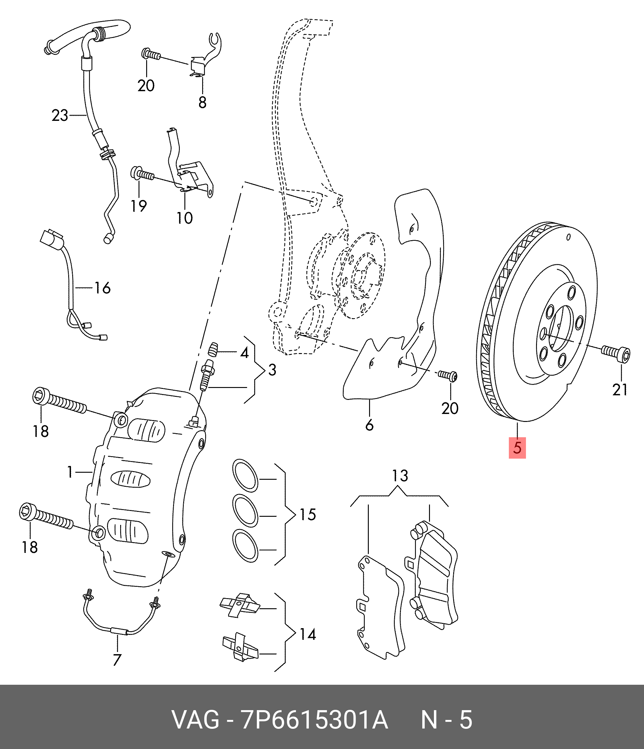 Front brake disc, left