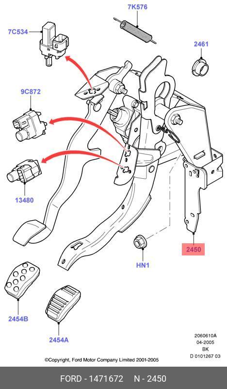 1471672 FORD PEDAL ASY - BRAKE