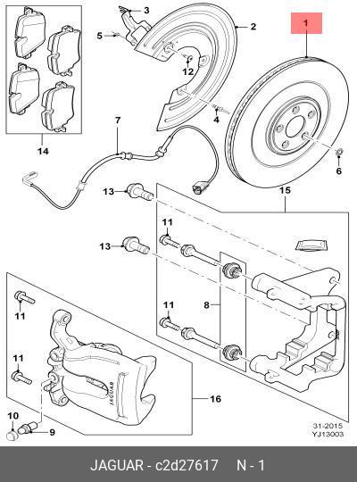 Rear brake discs, set