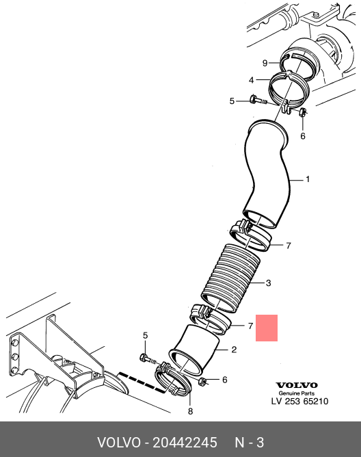 20442245 VOLVO CONVOLUTED HOSE
