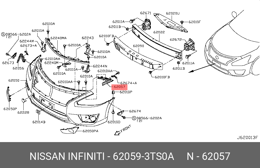 62059-3TS0A NISSAN STIFFENER