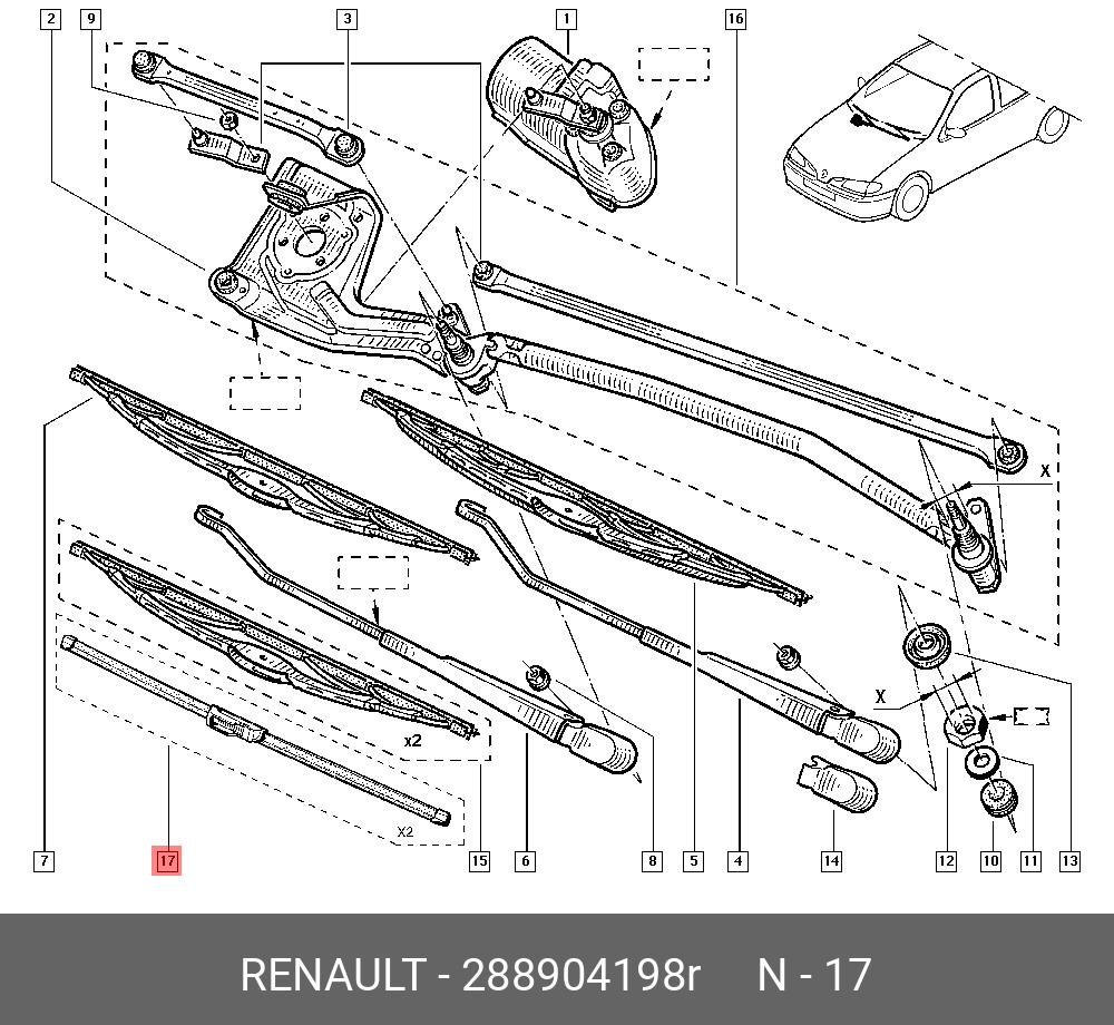 Wiper blade set, front