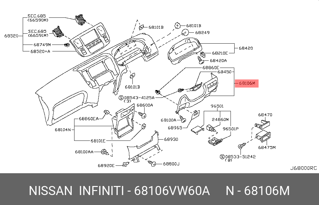68106-VW60A NISSAN PANEL