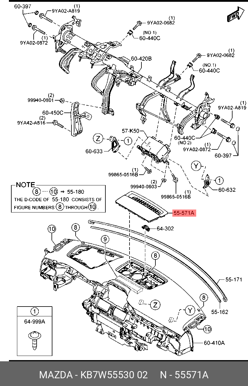 KB7W55530 02 MAZDA GRILLE,SPEAKER