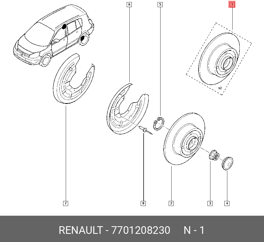 Rear brake discs, set