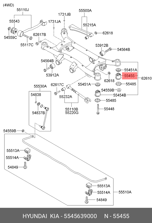 BUCSA TRAVERSA SUSP.SP. LAT.-SP.(4WD)